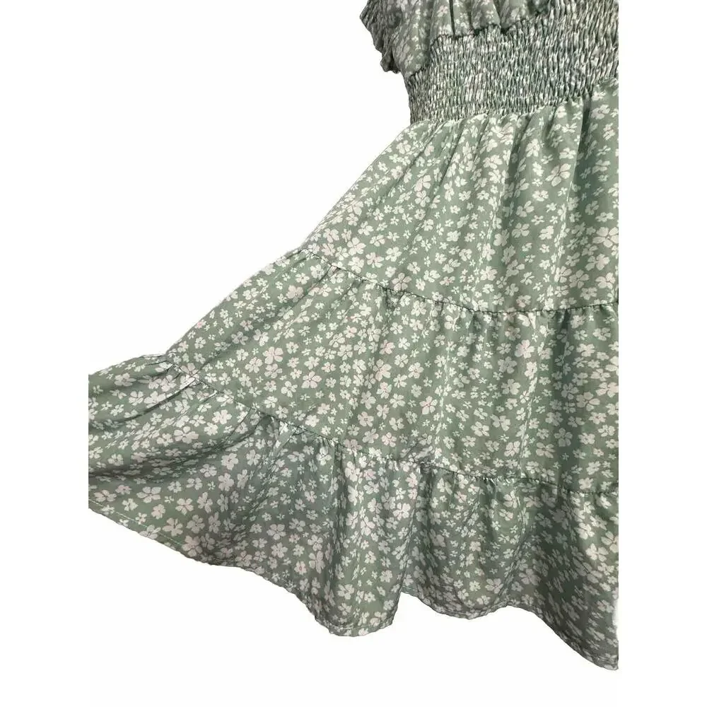 Princess Polly Dress Womens 6 Light Green Milkmaid Tiered Skirt - Picture 6 of 7